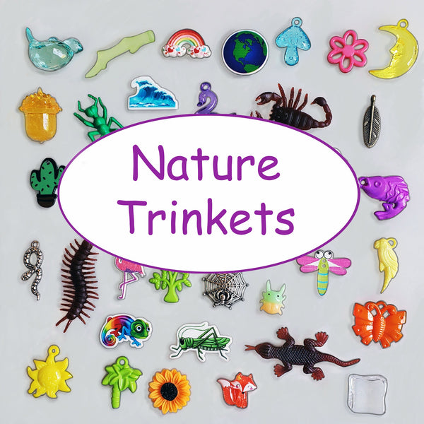 NATURE TRINKETS (42 count), I Spy Trinkets, sensory bins, outdoors, speech therapy, English as a second language