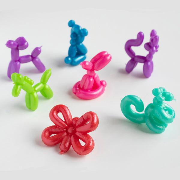 BALLOON ANIMALS (12) for party decor, party favors, miniature animals, small animals.