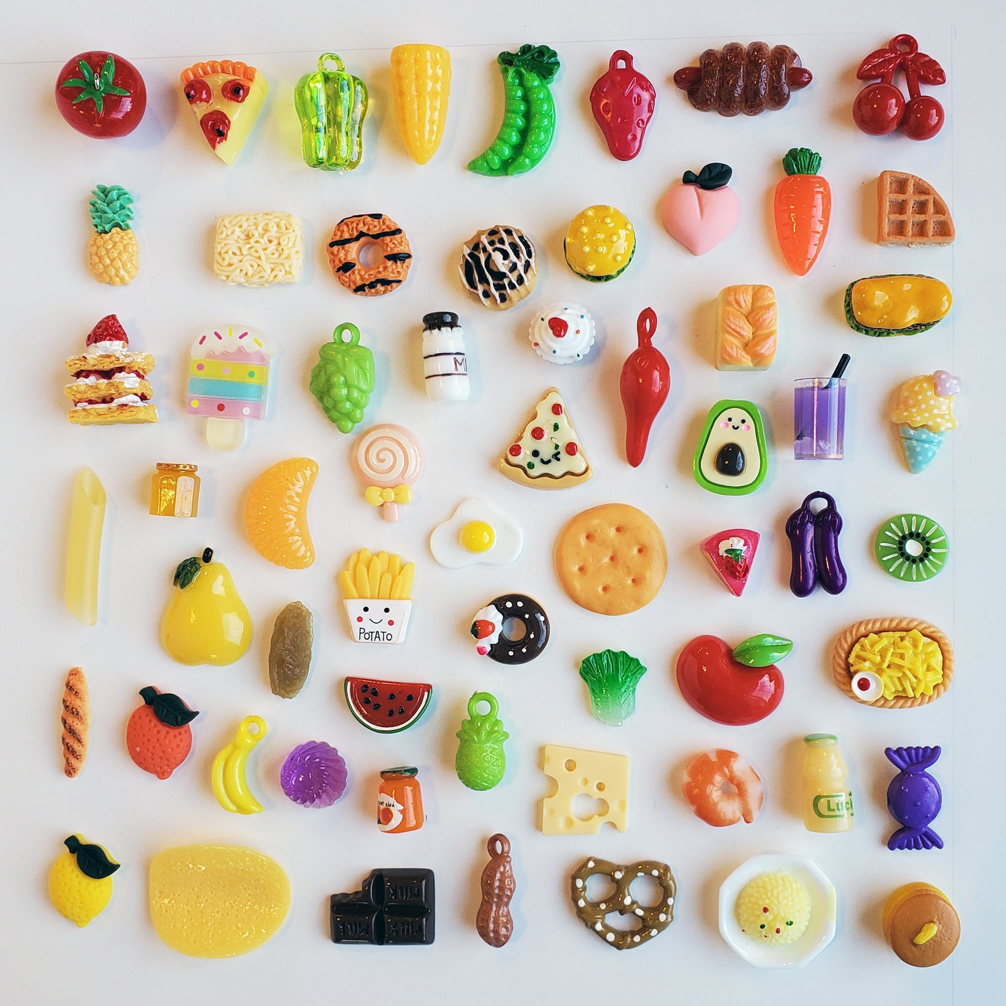 FOOD TRINKETS, 25 to 50 food items, miniature food, food toys, Dinky Doodads