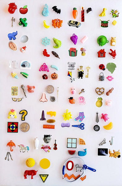ALPHABET TRINKETS - 104 pc - Speech therapy - homeschooling, education, games, I Spy bags, alphabet trinkets, trinkets