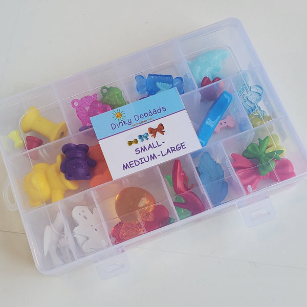 NEW!  Small, medium and large.  15 different sets of SML trinkets, size relationships.