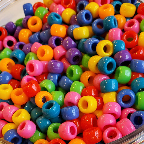 PONY beads, 6mm x 9mm beads, colorful beads, jewelry, crafts, top quality