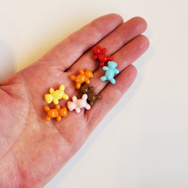 TINY BEAR BEADS, colorful - Jewelry Findings, I Spy Trinkets, animal beads, 12mm beads, Acrylic beads, trinkets, I Spy toys, novelty beads