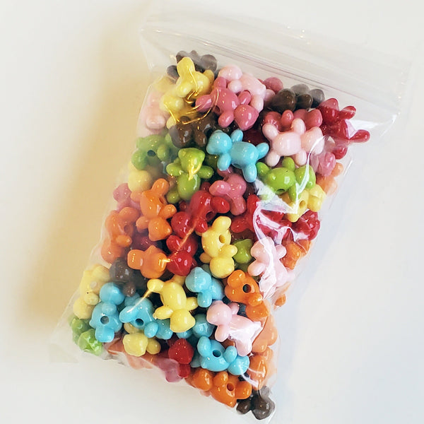 TINY BEAR BEADS, colorful - Jewelry Findings, I Spy Trinkets, animal beads, 12mm beads, Acrylic beads, trinkets, I Spy toys, novelty beads