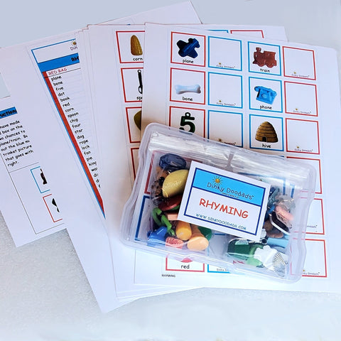 RHYMING TRINKETS-60 Trinkets-30 rhyming sets-Mini Objects-Downloadable Activities-Learning Activities-Language Concepts-Speech Therapy