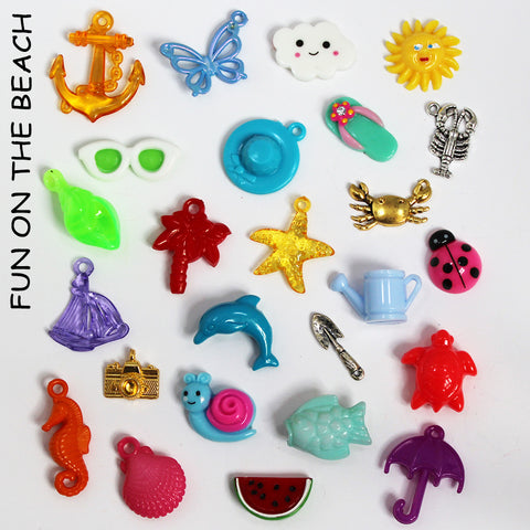 BEACH trinkets (25) for I Spy bags, sensory bins, teaching, SLP, ESL