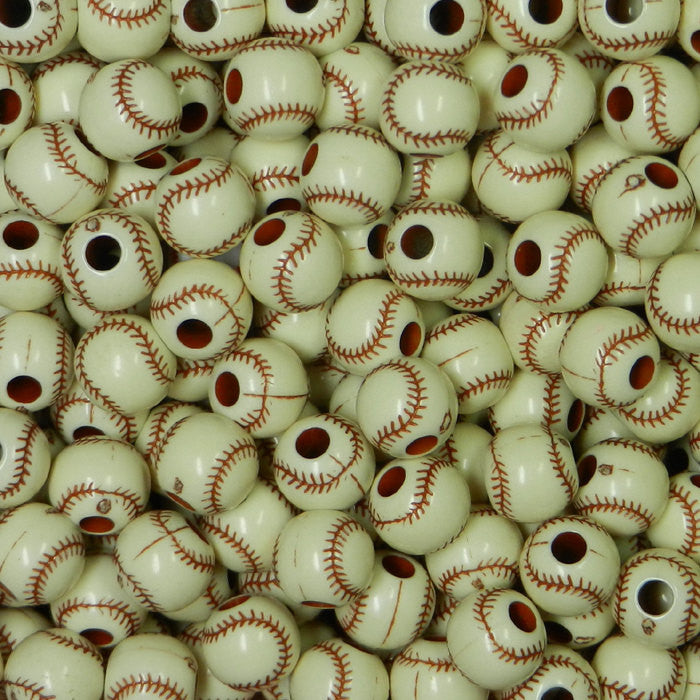 BASEBALL BEADS, 12mm Antique white (100 beads)