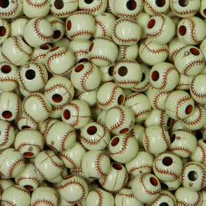 BASEBALL BEADS, 12mm Antique white (100 beads)