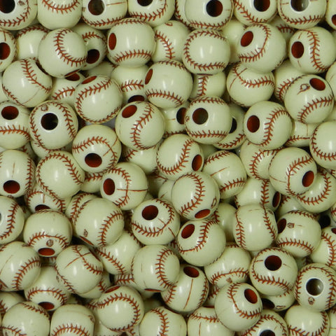BASEBALL BEADS, 12mm Antique white (100 beads)