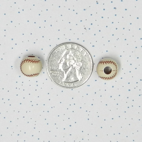 BASEBALL BEADS, 12mm Antique white (100 beads)
