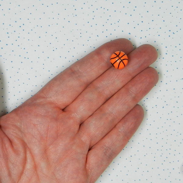 BASKETBALL BEADS, Jewelry Findings, Sports beads, 12mm beads, Acrylic beads, Basketball, I Spy toys (100 count)