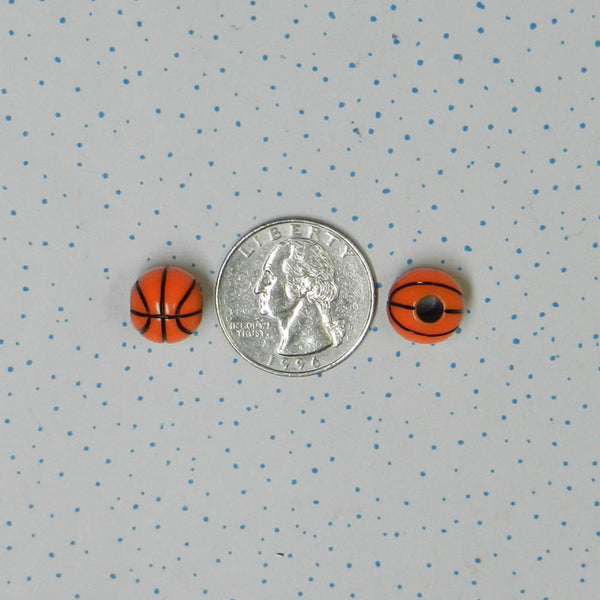 BASKETBALL BEADS, Jewelry Findings, Sports beads, 12mm beads, Acrylic beads, Basketball, I Spy toys (100 count)